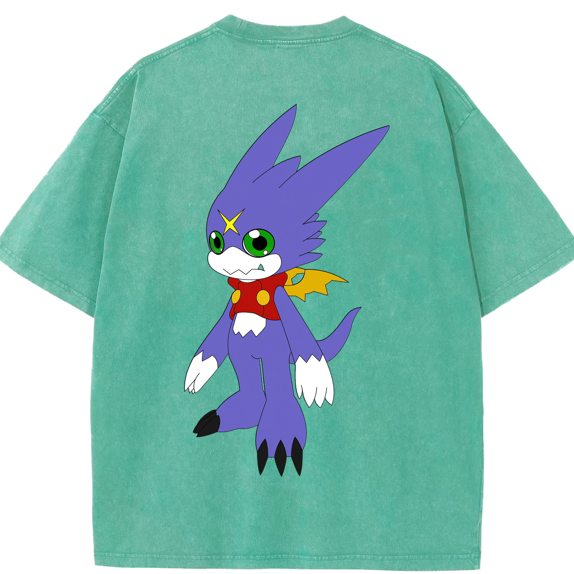 （画像用） Digimon デジタルモンスター/デジモン 綿100% ヴィンテージ風 半袖Tシャツ（背面プリント）